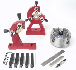 Mini lathe accessories, including steady rests, faceplates, live centers, lathe chucks, and knurlers Mini lathe accessories, including steady rests, faceplates, live centers, lathe chucks, and knurlers