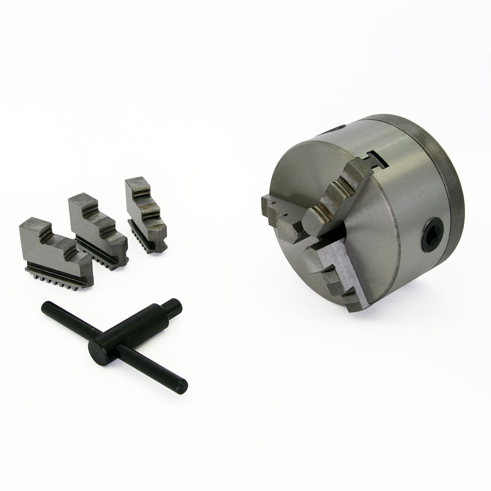 Lathe Chuck - 5", 3-Jaw, Premium, Harlingen, with Adapter to 3" Spindle