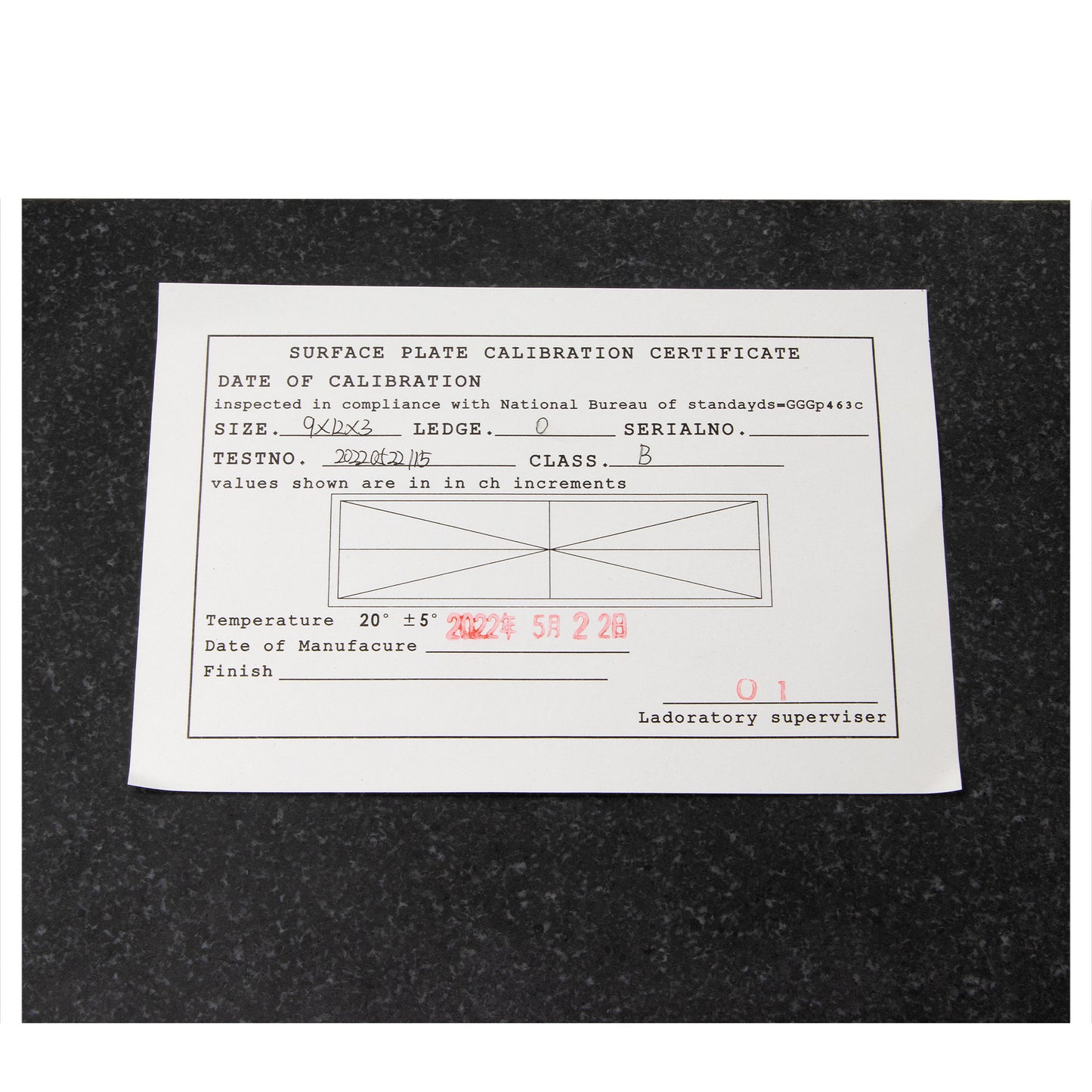 Surface Plate, Granite, 12" x 9" x 3"