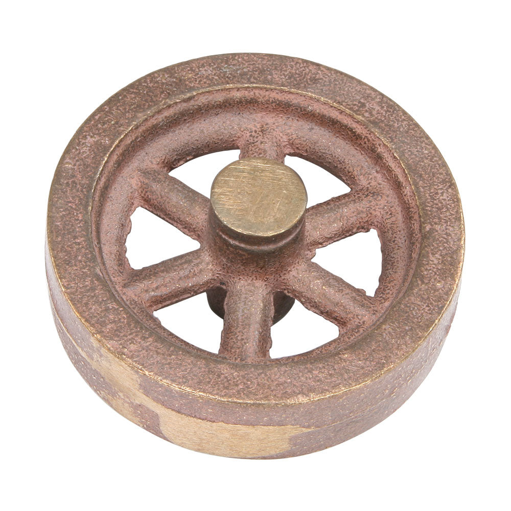 Flywheel, 2-1/2" Diameter, 6 Straight Spokes, Bronze