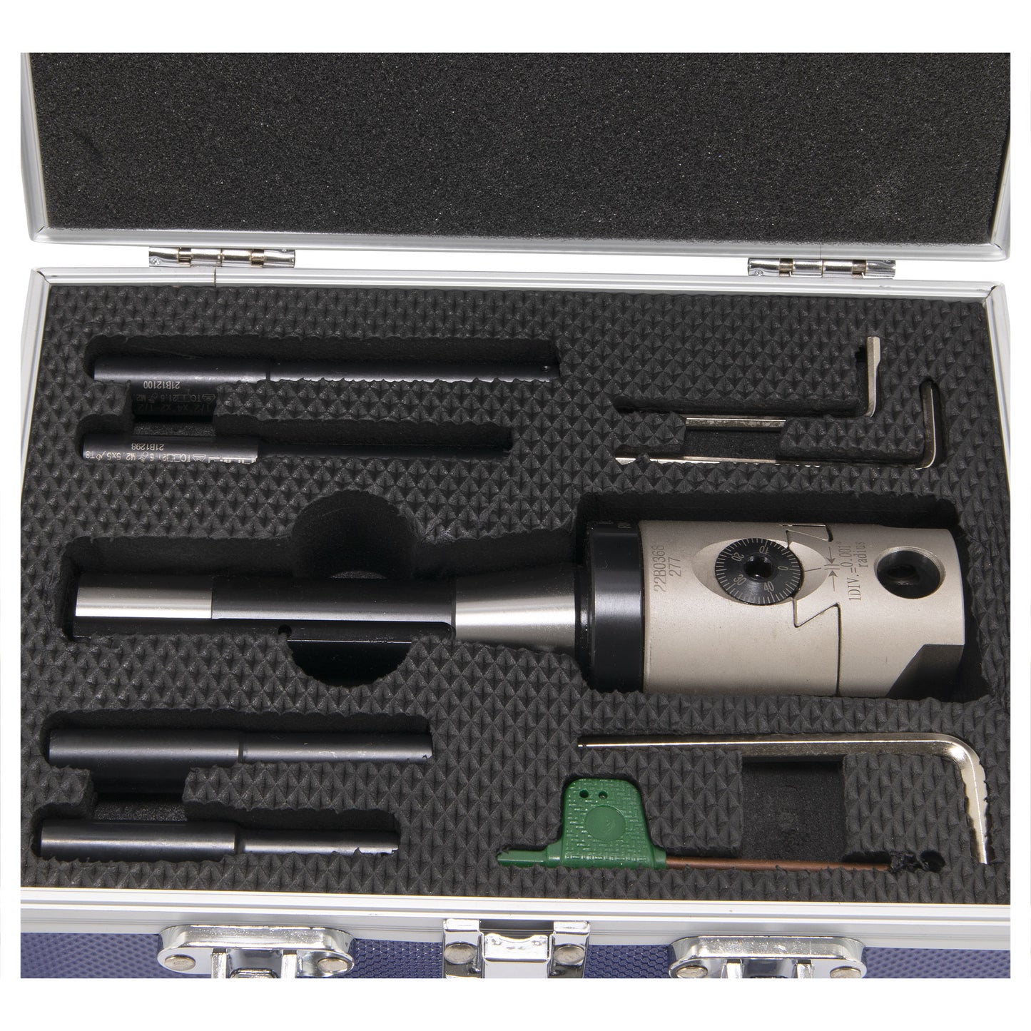 Boring Head Set, R8, Indexable with 4 Boring Bars