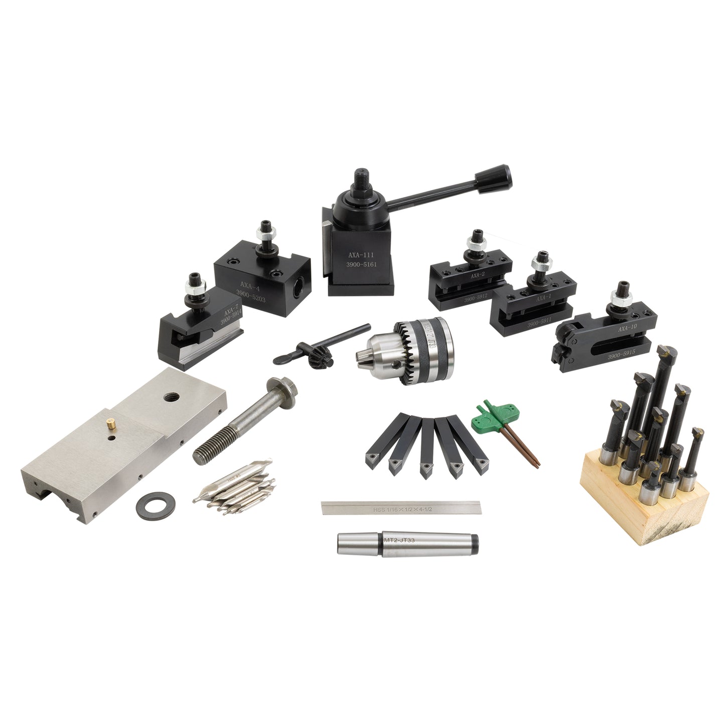Bench Lathe Tooling Package, Basics + AXA QCTP (9x20 HiTorque)