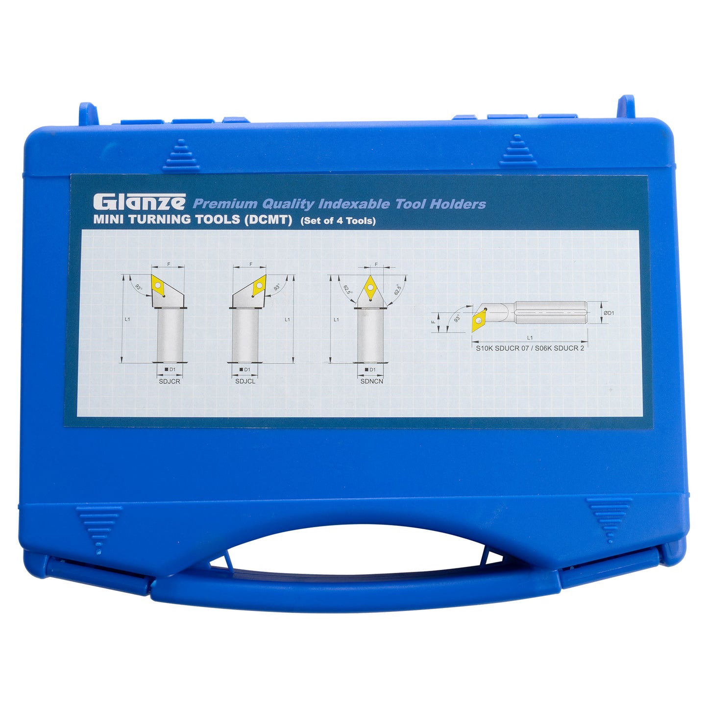 Turning & Boring Tools, 1/2 inch Indexable, 4 Piece Set - case