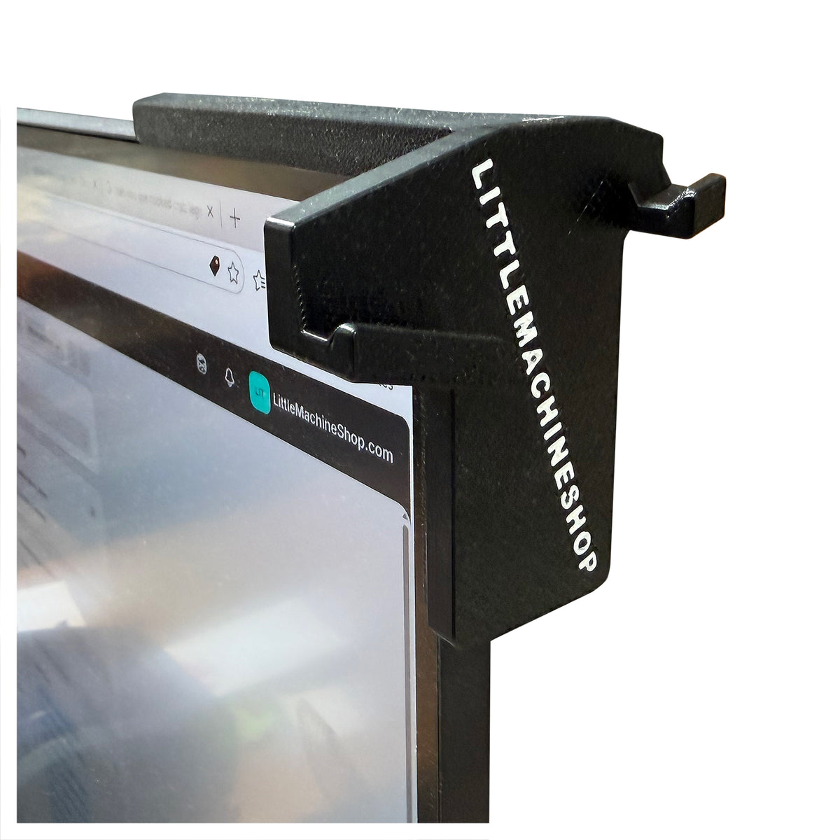 Caliper Hanger, Monitor Mount - Mounted on Monitor | LittleMachineShop.com