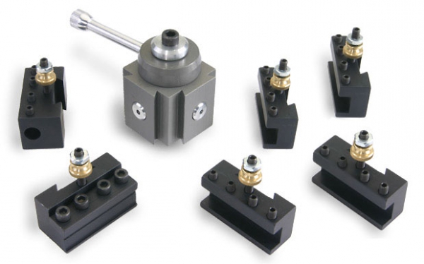 Quick Change Tool Post Set by A2Z CNC Plus 2 Extra Turning Tool Holders