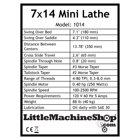 Label, 7x14 Mini Lathe