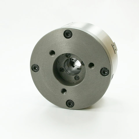 Back of 4-Jaw self-centering 5 inch lathe chuck for C8 lathes.
