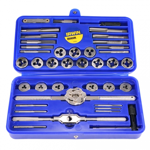 Tap & Die Set, 39-Piece Solid Round Dies Tap & Die Set, 39-Piece Solid Round Dies