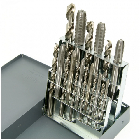 Tap & Drill Combo Set, 18 Pieces HSS, Metric Tap & Drill Combo Set, 18 Pieces HSS, Metric