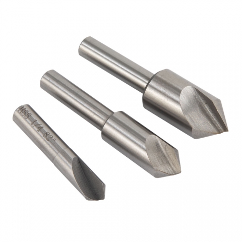 Countersink Set, Single Flute 82 Degree, Set of 3 Countersink Set, Single Flute 82 Degree, Set of 3