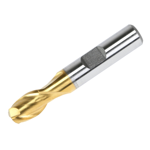 End Mill, 3/8" 2 Flute, M42 Cobalt TiN Coated End Mill, 3/8" 2 Flute, M42 Cobalt TiN Coated
