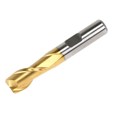 End Mill, 7/16" 2 Flute, M42 Cobalt TiN Coated End Mill, 7/16" 2 Flute, M42 Cobalt TiN Coated