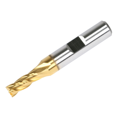 End Mill, 1/4" 4 Flute, M42 Cobalt TiN Coated End Mill, 1/4" 4 Flute, M42 Cobalt TiN Coated