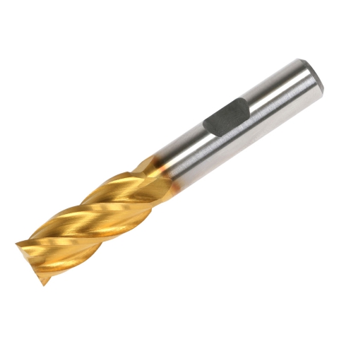 End Mill, 1/2" 4 Flute, M42 Cobalt TiN Coated End Mill, 1/2" 4 Flute, M42 Cobalt TiN Coated