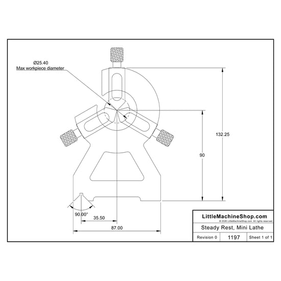 1197 - Drawing - Steady Rest, 0-1" Mini Lathe - LittleMachineShop.com
