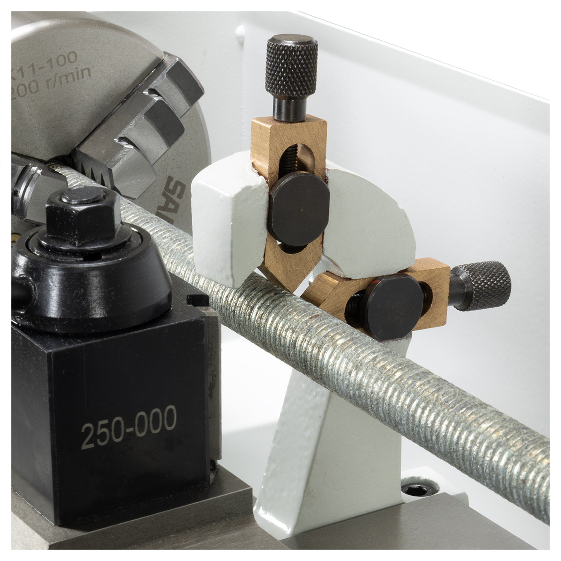 Follower Rest, Mini Lathe - Mounted on lathe - reverse view | LittleMachineShop.com