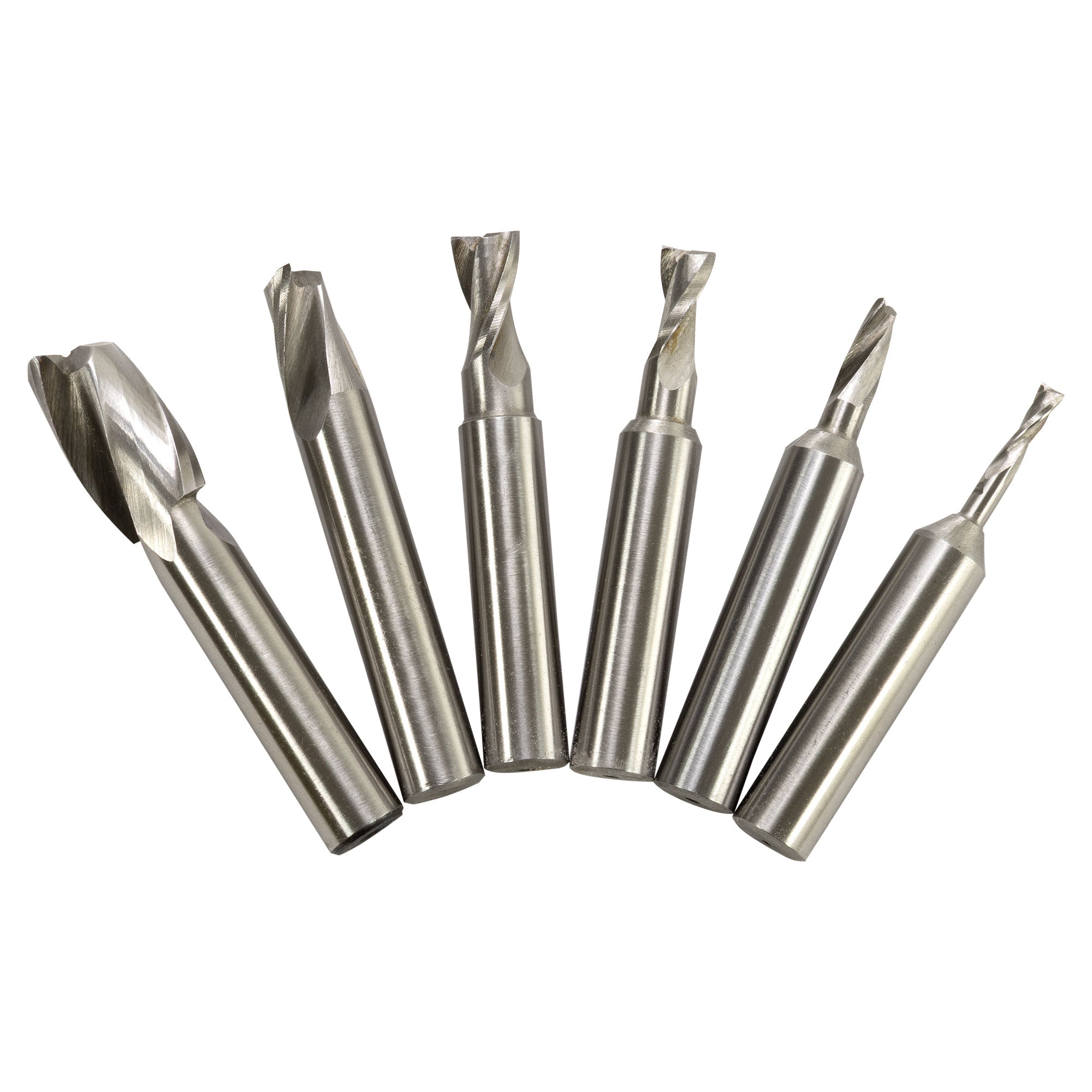 End Mill Set, 6 Piece 2 Flute, HSS – LittleMachineShop.com