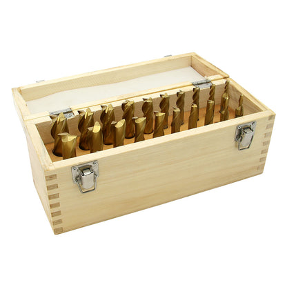 End Mill Set, 20 pieces 2 & 4 Flute, TiN coated HSS