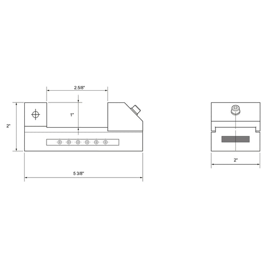 Vise, 2" Screwless, Drawing | LittleMachineShop.com