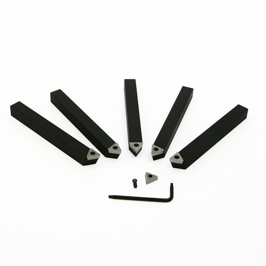 Turning Tools, 3/8" Indexable, 5 Piece Set, A R Warner