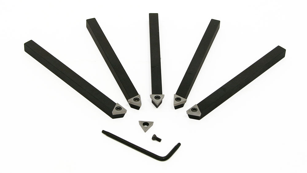 Turning Tools, 1/4" Indexable, 5 Piece Set, A R Warner