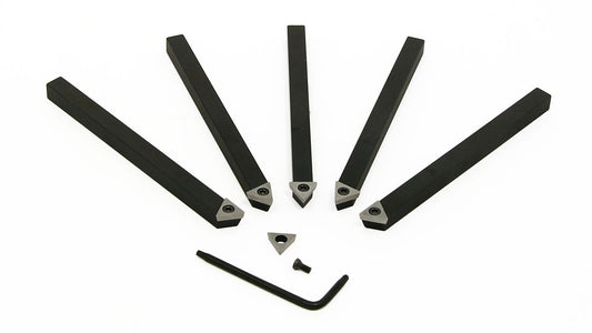 Turning Tools, 1/4" Indexable, 5 Piece Set, A R Warner