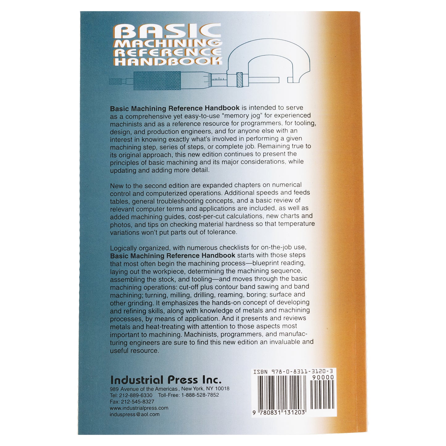 Basic Machining Reference Handbook, Back Cover | LittleMachineShop.com