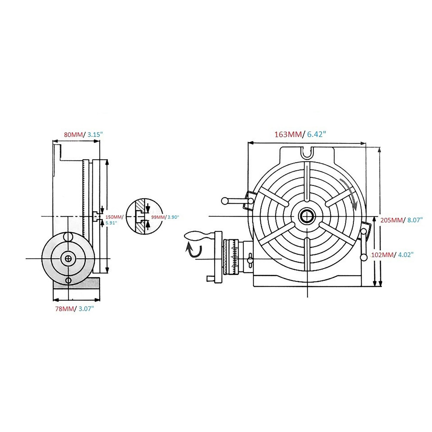 Rotary Table, 6" - Precision