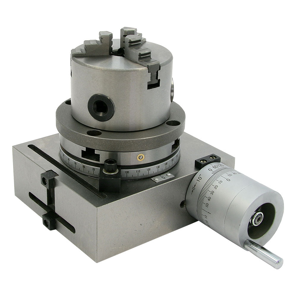 ACTOOLS 4 Inch Tilting Rotary Table With 65mm 3 Jaw Chuck For Milling Machine