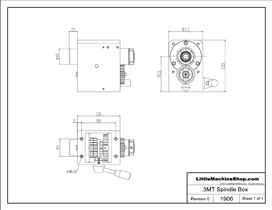 Mini Mill Spindle Box Assembly, 3MT – LittleMachineShop.com
