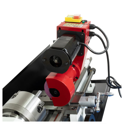 Tool Post Grinder, 7x Mini Lathe - Mounted on Lathe - End View | LittleMachineShop.com