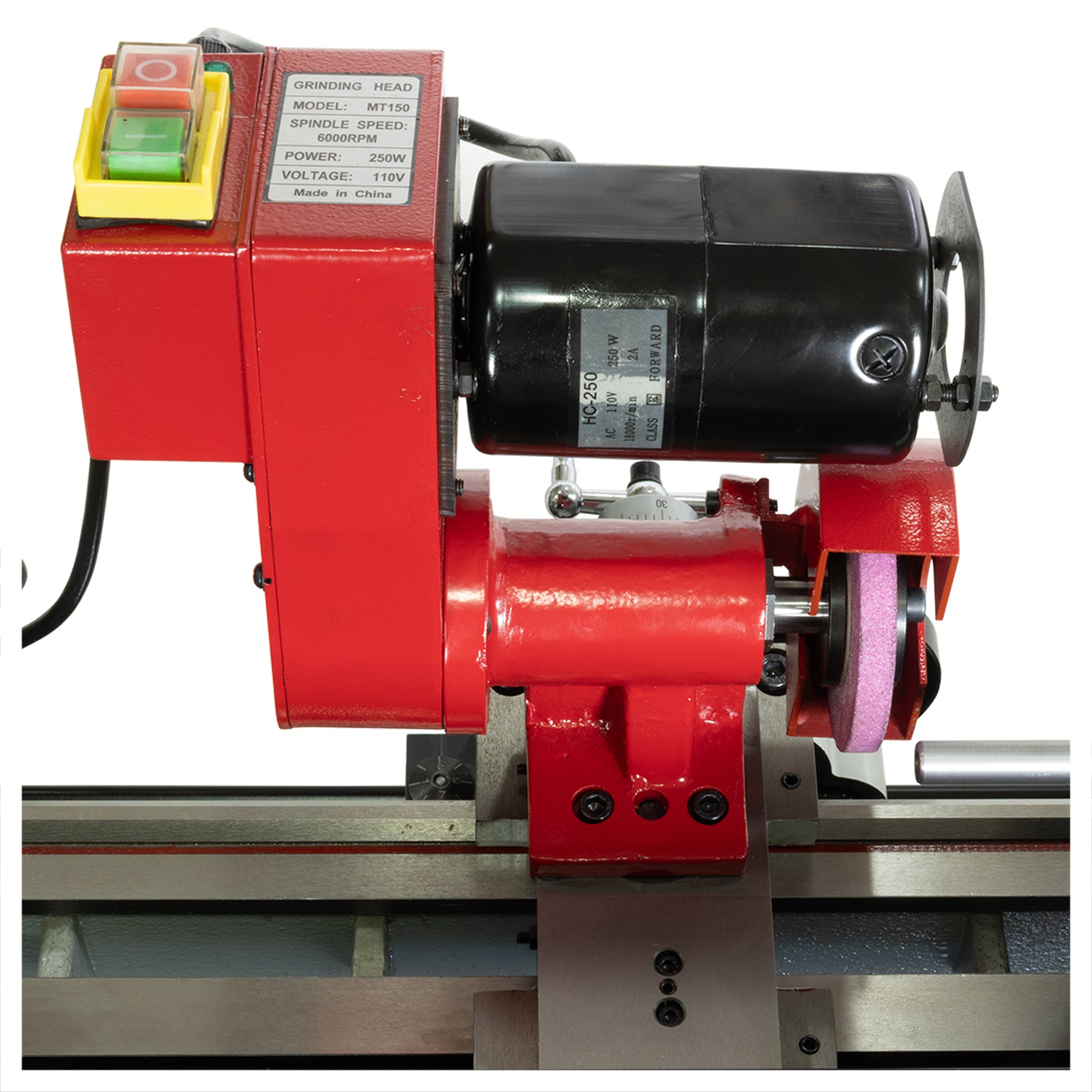 Tool Post Grinder, 7x Mini Lathe - Mounted on lathe Rear View | LittleMachineShop.com