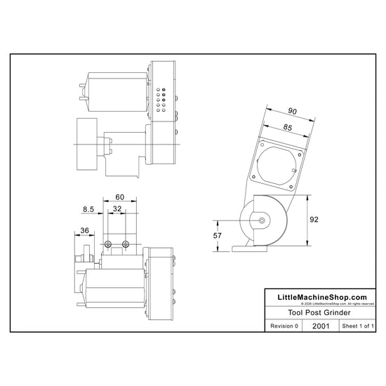 2001 Tool Post Grinder Drawing - LittleMachineShop.com