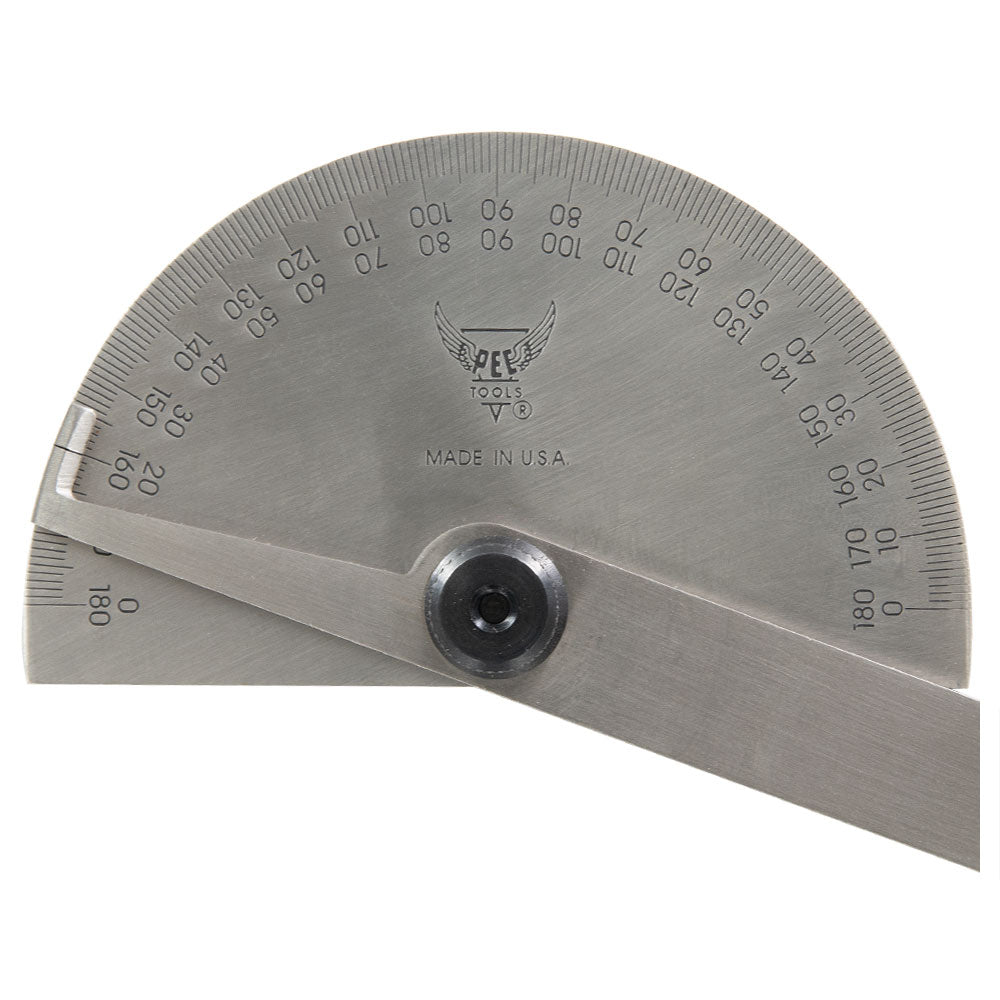 Protractor, Semi-Circle Head, Stainless, PEC