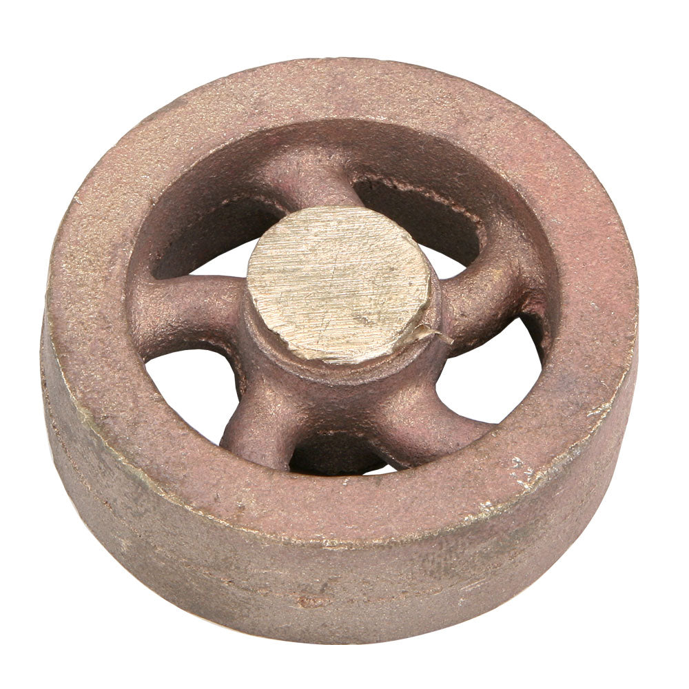 Flywheel, 2" Diameter, 5 Heavyweight Curved Spoke, Bronze