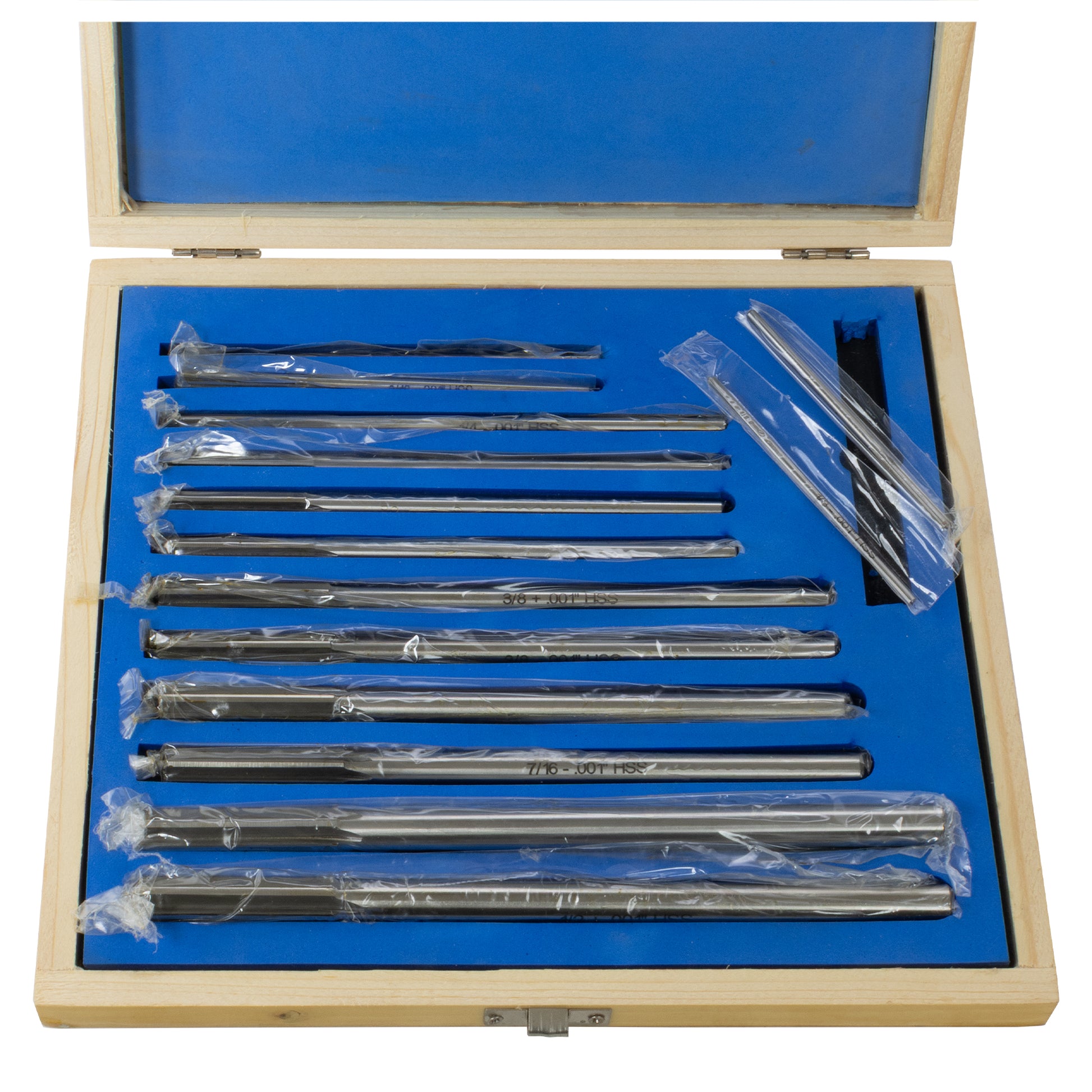 Reamers, 14 Piece Over-Under Chucking, HSS - In Case | LittleMachineShop.com