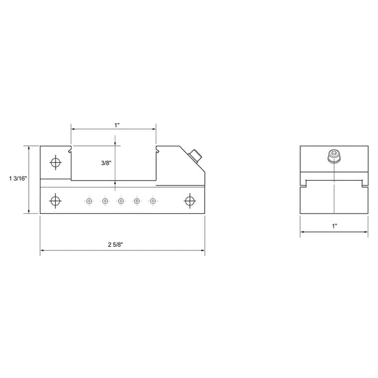 Vise, 1" Screwless, Built-in Parallels, Drawing | LittleMachineShop.com