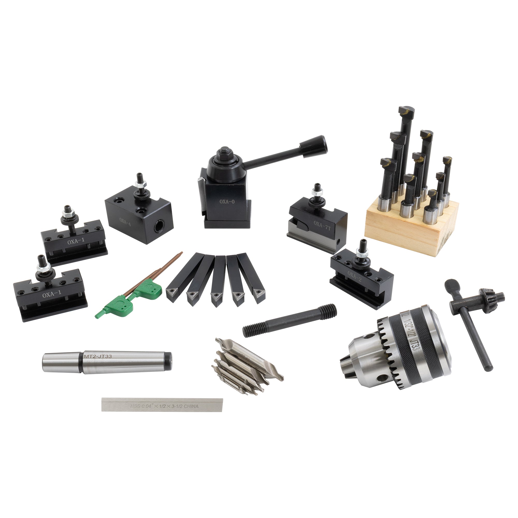 Bench Lathe Tooling Package, Basics + OXA QCTP - LittleMachineShop.com