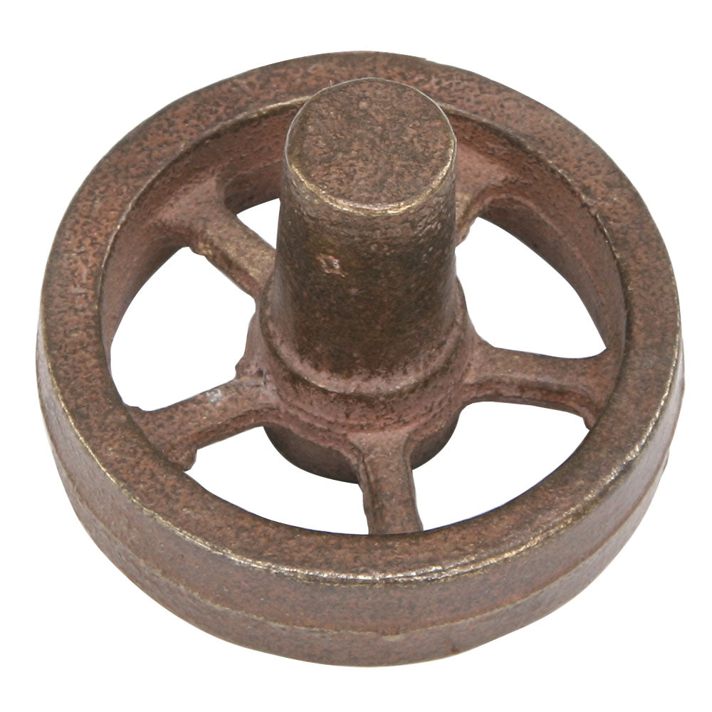 Flywheel, 2" Diameter, 5 Straight Spokes, Bronze