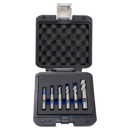 End Mill Set, 6 Piece 4 Flute, Cobalt
