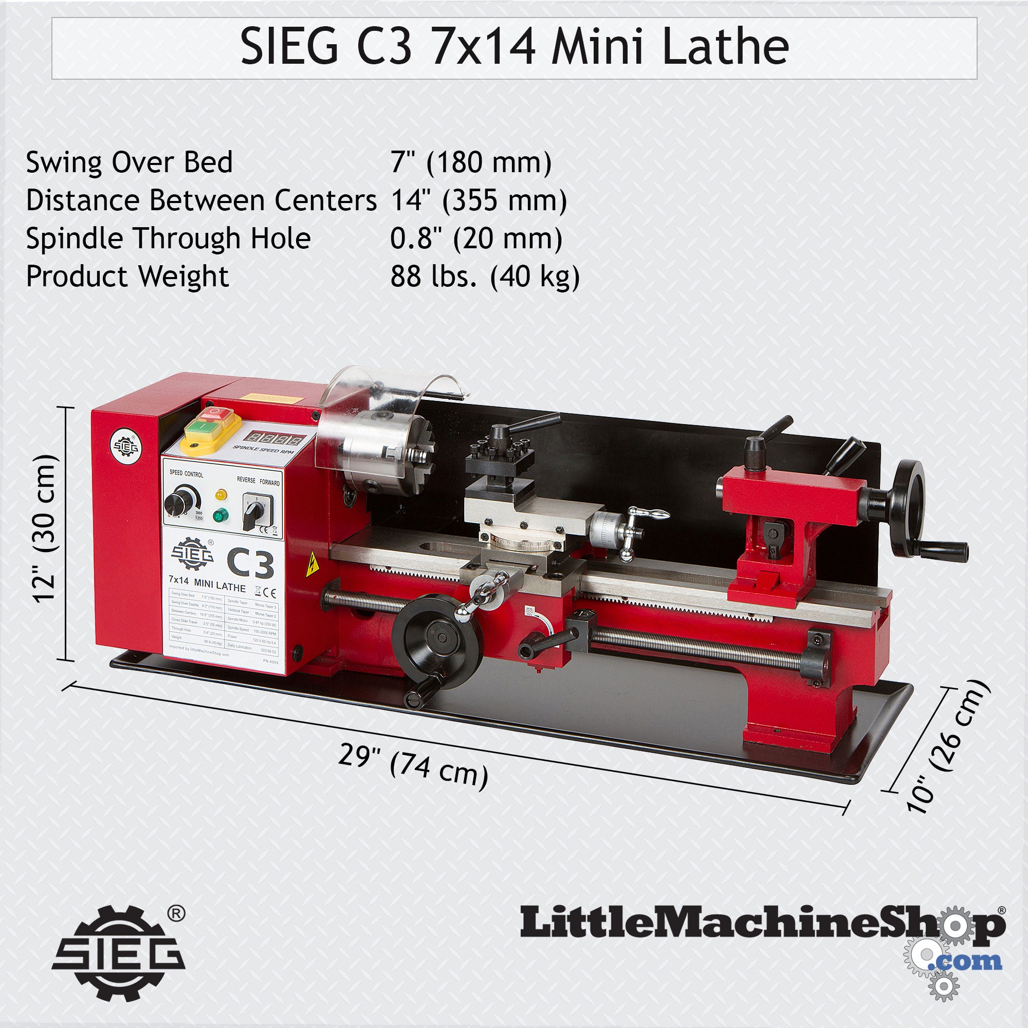 SIEG C3 7x14 Mini Lathe – LittleMachineShop.com