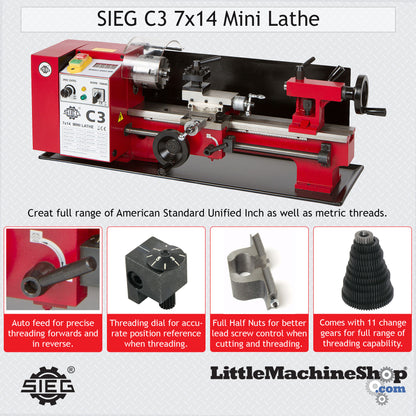 SIEG C3 7x14 Mini Lathe