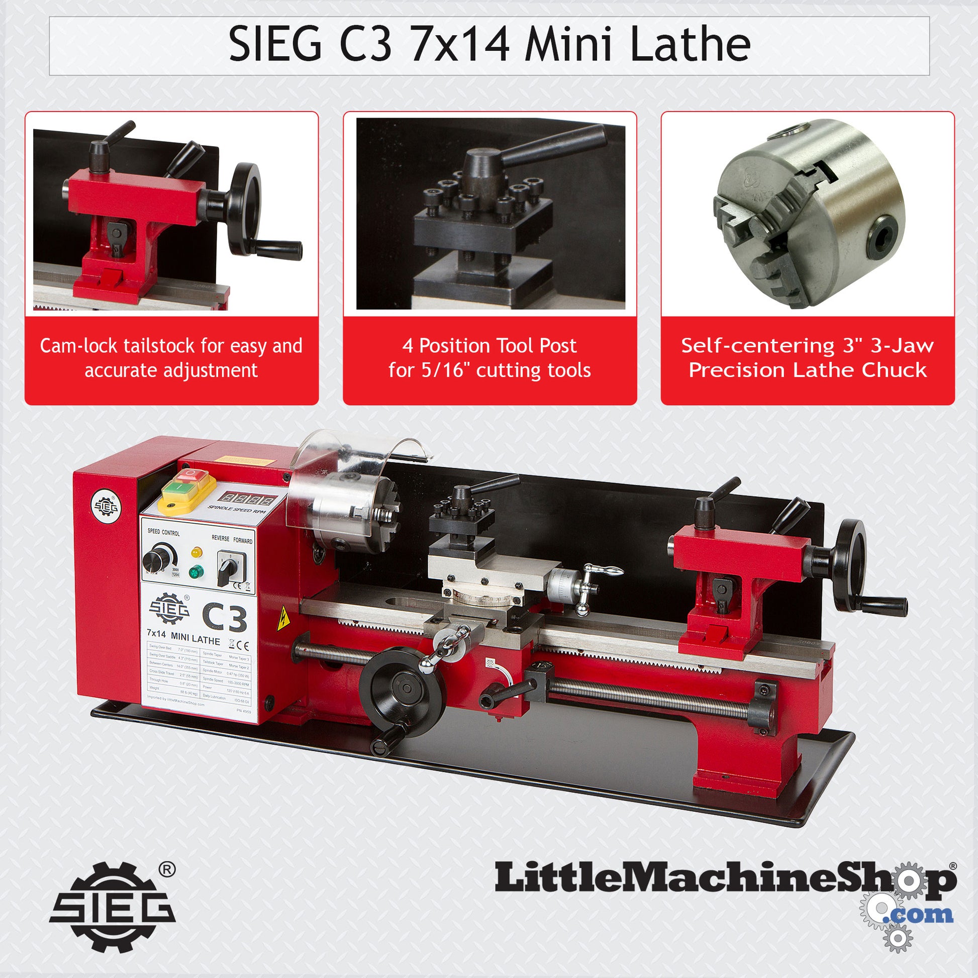 SIEG C3 7x14 Mini Lathe