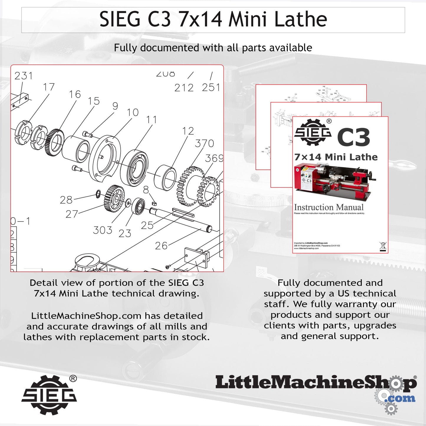SIEG C3 7x14 Mini Lathe