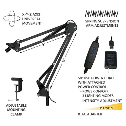 Magnifier, 8x, Desktop, LED Light
