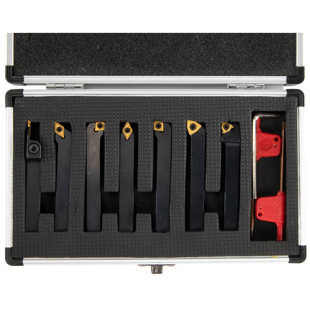 Turning & Cut-Off Tools, 3/8" Indexable, 7 Piece Set