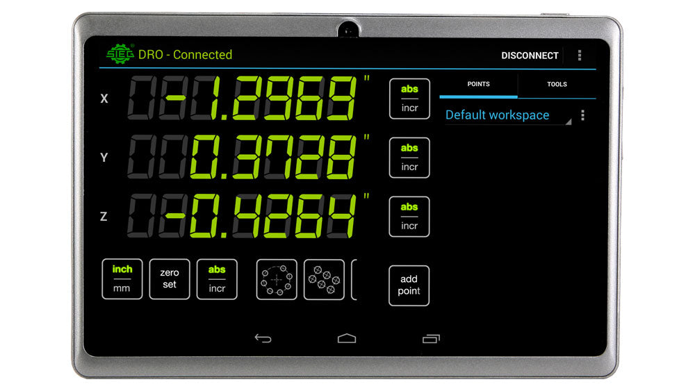 DRO Display, Bluetooth Tablet