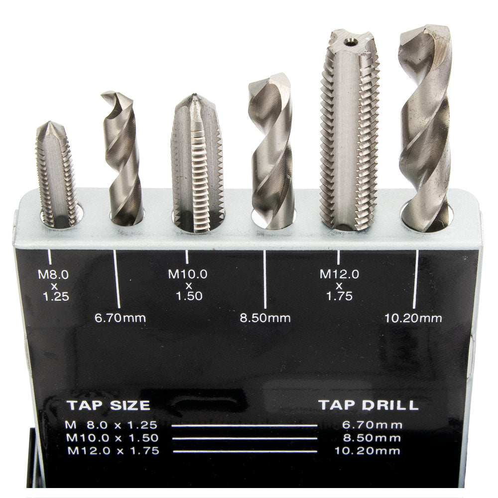 Tap & Drill Combo Set, 18 Pieces HSS, Metric