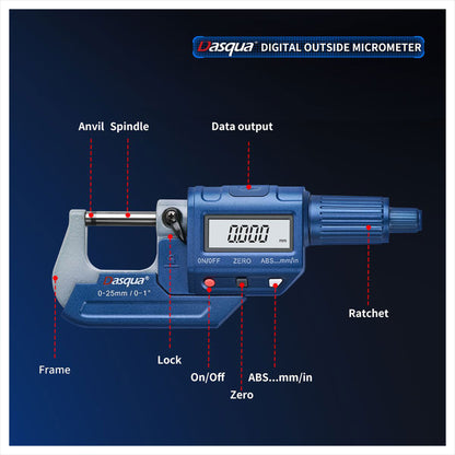 Micrometer, 0-1" Digital IP65
