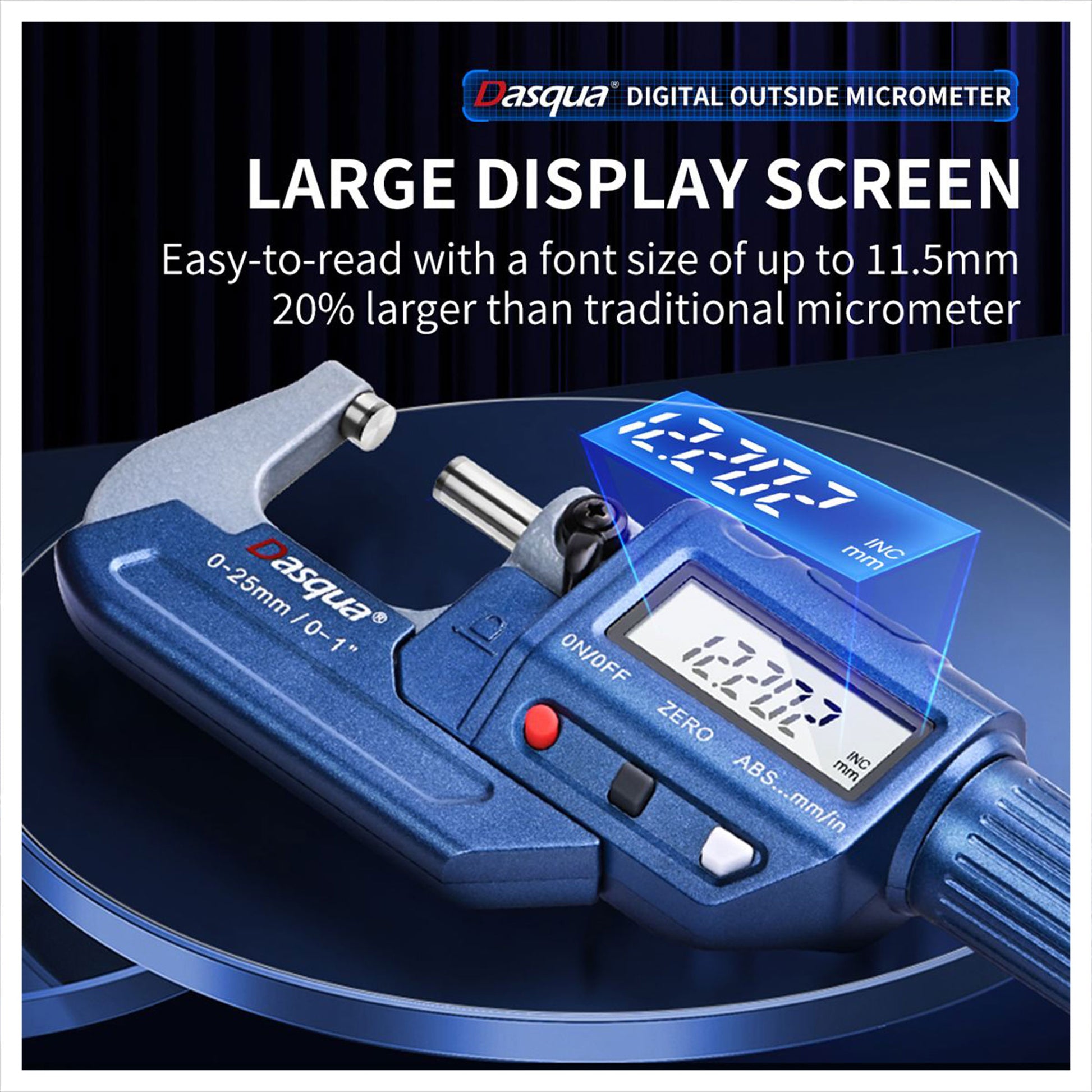 Micrometer, 0-1" Digital IP65